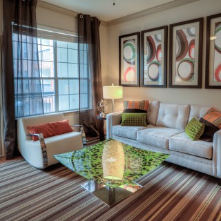 Living Room at Fairmont Museum District Apartments